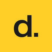 Deel logo. A stylized black "d" and period, evoking a map pin, against a yellow background. This clean design symbolizes Deel's simple solution for complex global hiring challenges.