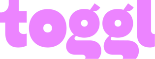 The refreshed wordmark logo for Toggl in vibrant magenta lettering over a transparent background.